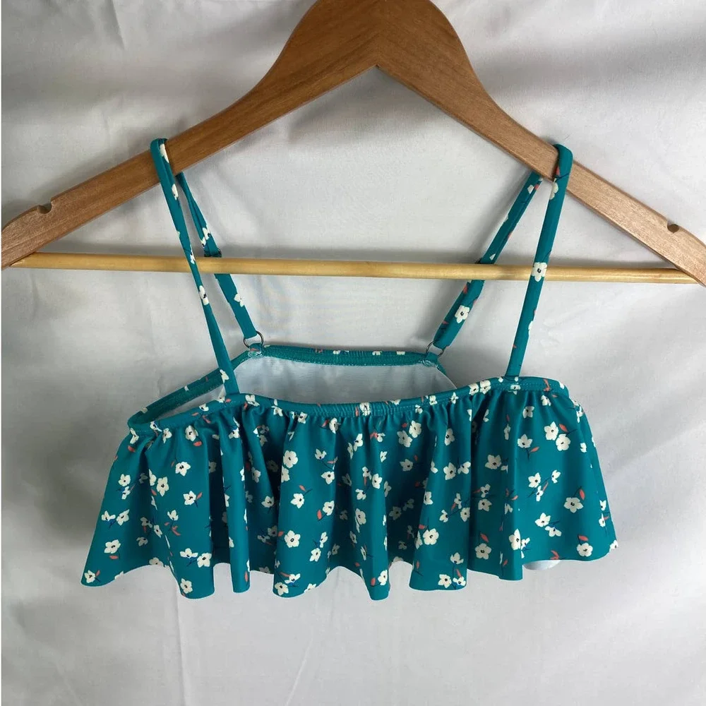 NWOT BILLABONG Kids' Letting Go Ruffle Two-piece Swimsuit In Sea Green 12
